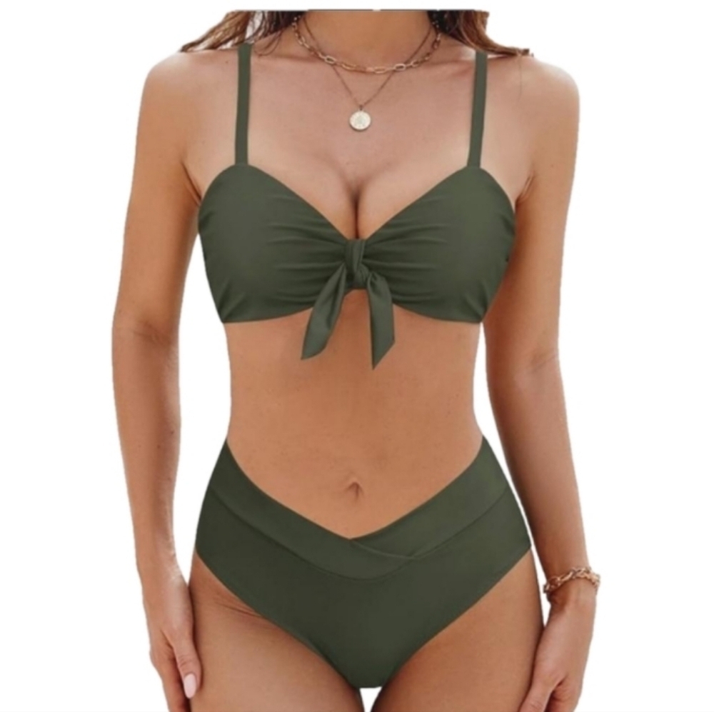 Blooming Jelly Army Green Swim Bikini Set